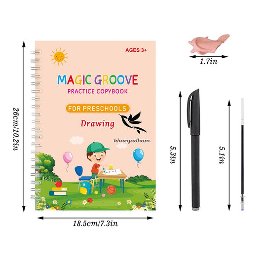 Sank Magic Practice Copybook (4 BOOKS,1 PEN,1 GRIP,10 REFILL)