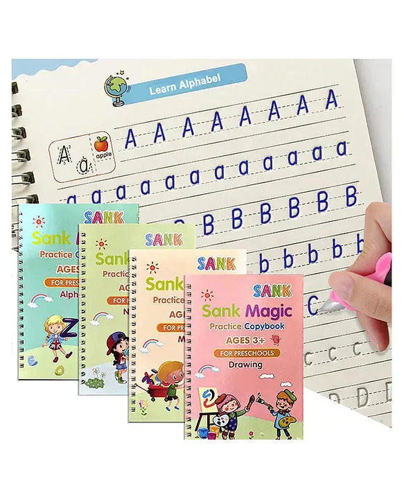 Sank Magic Practice Copybook (4 BOOKS,1 PEN,1 GRIP,10 REFILL)